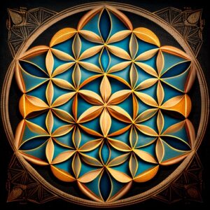 symmetric tiled flower of life AI Art