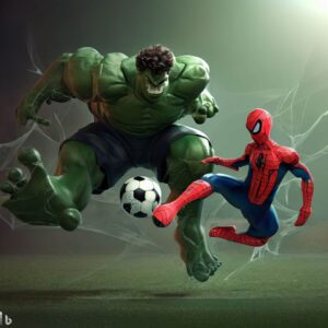 Spider Man playing with Hulk